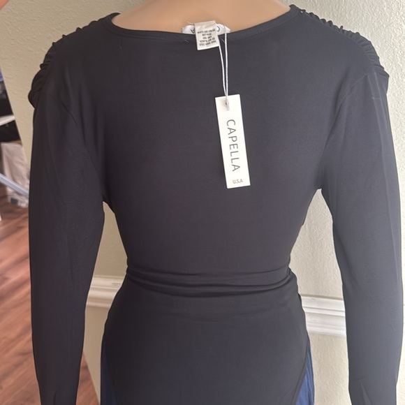 Cappella  WOMEN'S BLACK BODYSUIT  NWT - Picture 7 of 7